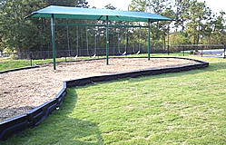 swingset with built-in shade